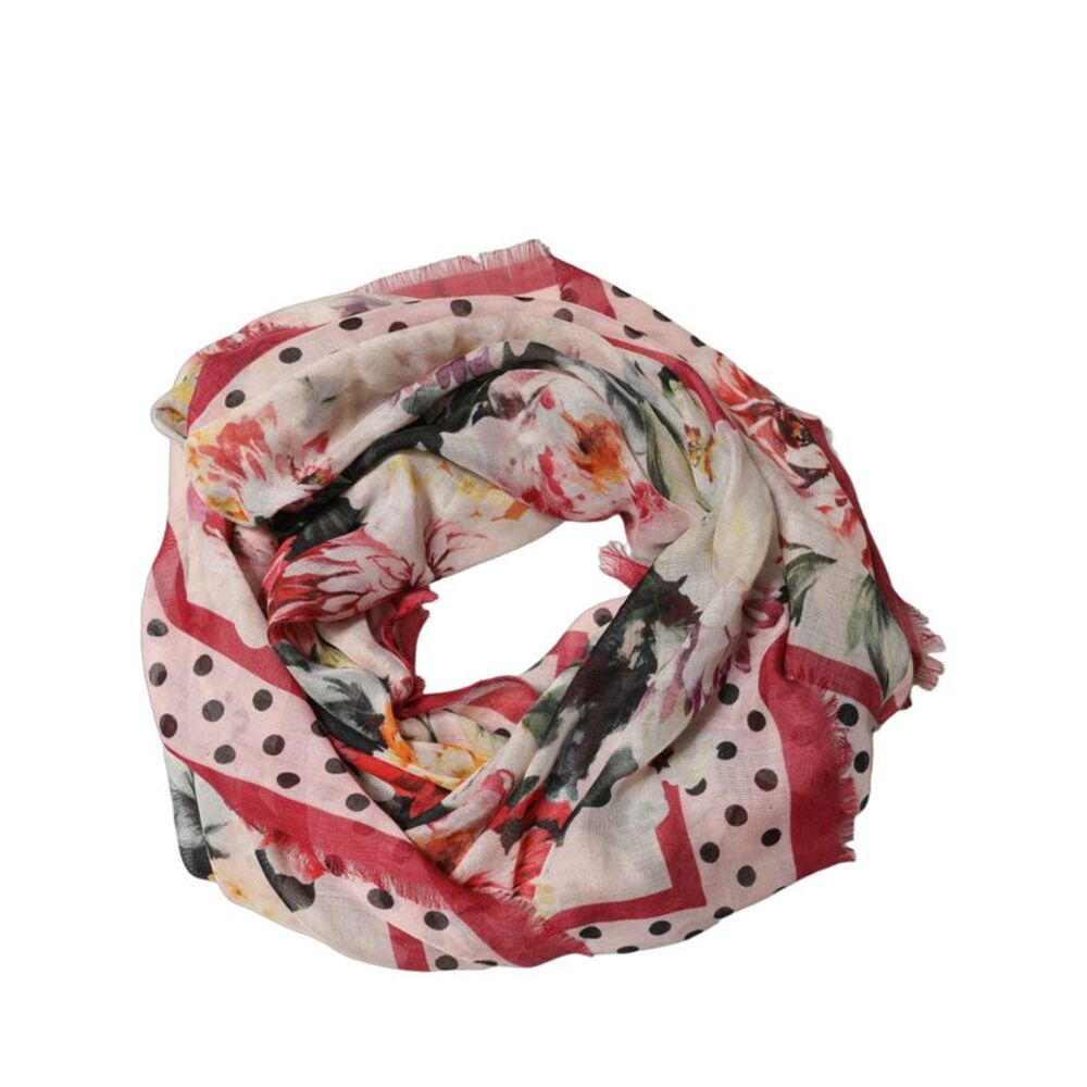 Dolce & Gabbana Multicolor Floral Fringed Stole Men's Scarf